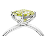 White gold Fancy Yellow Princess Cut Diamond Solitaire Engagement Ring with Four-Prong Setting and Classic Band_36