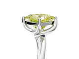 White gold Fancy Yellow Princess Cut Diamond Solitaire Engagement Ring with Four-Prong Setting and Classic Band_37