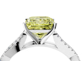 White gold Fancy Yellow Princess Cut Diamond Solitaire Engagement Ring with Twisted Pavé Band and Four-Prong Setting_84