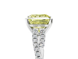 White gold Fancy Yellow Princess Cut Diamond Solitaire Engagement Ring with Twisted Pavé Band and Four-Prong Setting_85