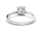 White gold Fancy Yellow Princess Cut Diamond Solitaire Ring with Flower Prong Setting and Classic Band_19