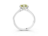 White gold Fancy Yellow Princess Cut Diamond Solitaire Ring with Flower Prong Setting and Classic Band_22
