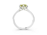 White gold Fancy Yellow Princess Cut Diamond Solitaire Ring with Flower Prong Setting and Classic Band_22