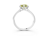 White gold Fancy Yellow Princess Cut Diamond Solitaire Ring with Flower Prong Setting and Classic Band_27