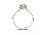 White gold Fancy Yellow Princess Cut Diamond Solitaire Ring with Flower Prong Setting and Classic Band_3