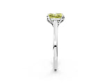 White gold Fancy Yellow Princess Cut Diamond Solitaire Ring with Flower Prong Setting and Classic Band_57
