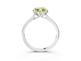 White gold Fancy Yellow Princess Cut Diamond Solitaire Ring with Flower Prong Setting and Classic Band_58