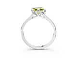 White gold Fancy Yellow Princess Cut Diamond Solitaire Ring with Flower Prong Setting and Classic Band_63