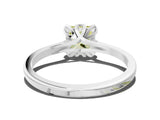 White gold Fancy Yellow Princess Cut Diamond Solitaire Ring with Flower Prong Setting and Classic Band_77