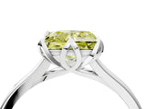 White gold Fancy Yellow Princess Cut Diamond Solitaire Ring with Flower Prong Setting and Classic Band_80