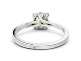 White gold Fancy Yellow Princess Cut Diamond Solitaire Ring with Flower Prong Setting and Classic Band_89