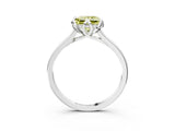 White gold Fancy Yellow Princess Cut Diamond Solitaire Ring with Flower Prong Setting and Classic Band_92