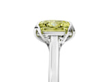 White gold Fancy Yellow Princess Cut Diamond Solitaire Ring with Flower Prong Setting and Classic Band_94