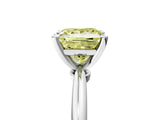 White gold Fancy Yellow Princess Cut Diamond Solitaire Ring with Six-Prong Setting and Classic Band_45