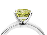 White gold Fancy Yellow Princess Cut Diamond Solitaire Ring with Six-Prong Setting and Classic Band_45