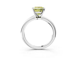 White gold Fancy Yellow Princess Cut Diamond Solitaire Ring with Six-Prong Setting and Classic Band_49