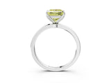 White gold Fancy Yellow Princess Cut Diamond Solitaire Ring with Thin Band and Prong Setting_29