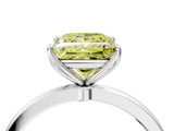 White gold Fancy Yellow Princess Cut Diamond Solitaire Ring with Thin Band and Prong Setting_30