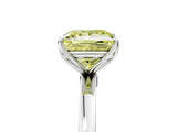 White gold Fancy Yellow Princess Cut Diamond Solitaire Ring with Thin Band and Prong Setting_31