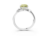 White gold Fancy Yellow Princess Cut Diamond Solitaire Ring with Twist Band and Four-Prong Setting_79