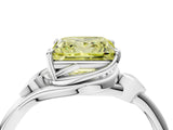 White gold Fancy Yellow Princess Cut Diamond Solitaire Ring with Twist Band and Four-Prong Setting_80