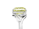 White gold Fancy Yellow Princess Cut Diamond Solitaire Ring with Twist Band and Four-Prong Setting_81