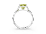 White gold Fancy Yellow Princess Cut Diamond Solitaire Twist Band Prong Setting Ring_106
