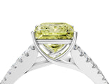 White gold Fancy Yellow Princess Cut Diamond Split Shank Pavé Engagement Ring with Four-Prong Setting_33