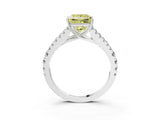 White gold Fancy Yellow Princess Cut Diamond Split Shank Pavé Engagement Ring with Four-Prong Setting_33