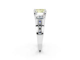 White gold Fancy Yellow Princess Cut Diamond Three-Stone Ring with Channel Set Band and Four-Prong Setting_48
