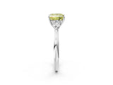 White gold Fancy Yellow Princess Cut Diamond Three-Stone Ring with Pear  Side Stones and Prong Setting_95