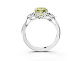 White gold Fancy Yellow Princess Cut Diamond Three-Stone Ring with Pear  Side Stones and Prong Setting_96