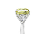 White gold Fancy Yellow Princess Cut Diamond Three-Stone Ring with Pear  Side Stones and Prong Setting_98