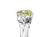 White gold Fancy Yellow Princess Cut Diamond Three-Stone Ring with Prong Setting and Classic Band_51