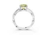White gold Fancy Yellow Princess  Cut Diamond Twisted Band Engagement Ring with Prong Setting_6