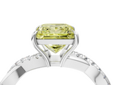 White gold Fancy Yellow Princess  Cut Diamond Twisted Band with Pavé Setting and Four-Prong Setting_16