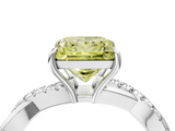 White gold Fancy Yellow Princess  Cut Diamond Twisted Band with Pavé Setting and Four-Prong Setting_32