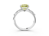 White gold Fancy Yellow Princess  Cut Diamond Vine Band with Four-Prong Setting_3