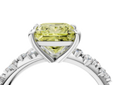 White gold Fancy Yellow Princess  Cut Diamond Vine Band with Four-Prong Setting_4
