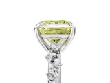 White gold Fancy Yellow Princess  Cut Diamond Vine Band with Four-Prong Setting_5
