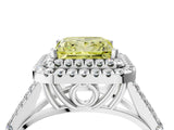 White gold Fancy Yellow Princess  Cut Double Halo Split Shank Diamond Ring with Prong Setting_33