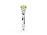 White gold Fancy Yellow Princess  Cut Five-Stone Prong Set Diamond Ring with Classic Band_31