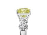 White gold Fancy Yellow Princess  Cut Five-Stone Prong Set Diamond Ring with Classic Band_34