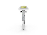 White gold Fancy Yellow Princess  Cut Halo Diamond Pave Band with Four-Prong Setting_2