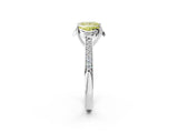 White gold Fancy Yellow Princess  Cut Halo Diamond Ring with Channel Set Band and Four-Prong Setting_30