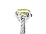 White gold Fancy Yellow Princess  Cut Halo Diamond Ring with Channel Set Band and Four-Prong Setting_33