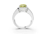 White gold Fancy Yellow Princess Cut Halo Diamond Ring with Round  Split Shank and Prong Setting_62