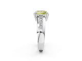White gold Fancy Yellow Princess  Cut Halo Pave Band Four-Prong Ring_31