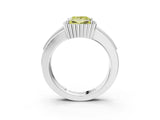 White gold Fancy Yellow Princess  Cut Halo Pave Band Four-Prong Ring_32