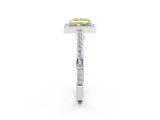 White gold Fancy Yellow Princess  Cut Halo Pave Split Shank Prong Setting Ring_46